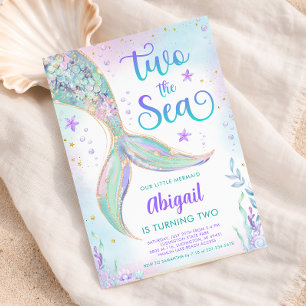 Two the Sea Mermaid 2nd Birthday Invitation