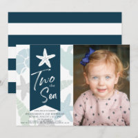 Two the Sea Starfish Navy Blue 2nd Birthday Photo