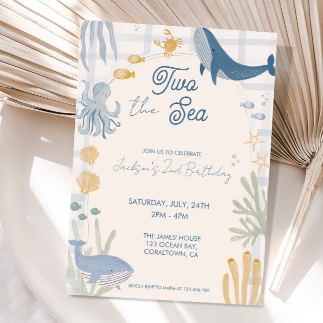 Two the Sea Whale 2nd Birthday Invitation (Creator Uploaded)