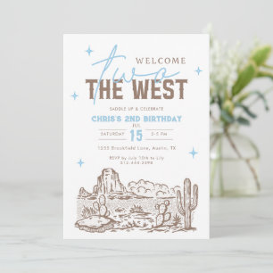 Two the West 2nd Birthday Invitation Western 