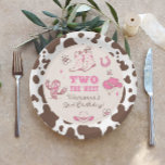 Two the West Cowgirl pink brown 2nd birthday party Paper Plate<br><div class="desc">Two the West Cowgirl pink brown 2nd birthday party Paper Plates 
Matching items available.</div>