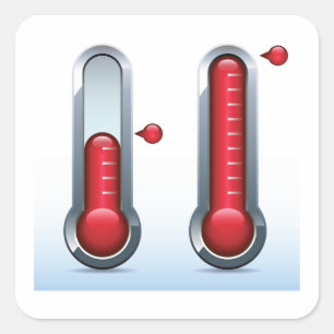 Two Thermometers Square Sticker