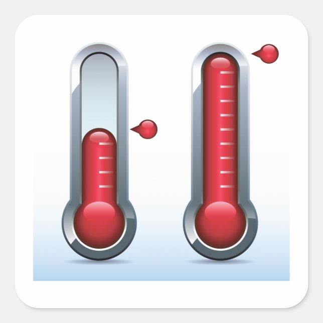 Two Thermometers Square Sticker (Front)