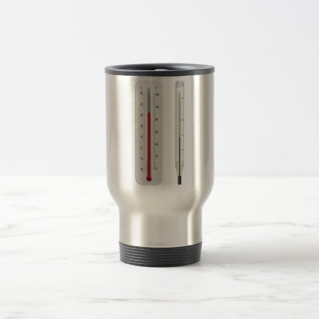 Two Thermometers Travel Mug (Center)