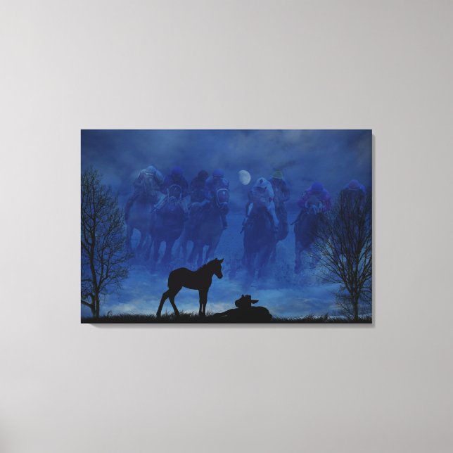 Two Thoroughbred Racehorse Foals Canvas Print (Front)