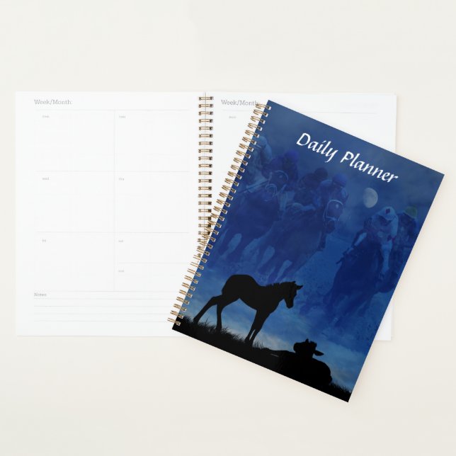 Two Thoroughbred Racehorse Foals Daily Planner (Display)