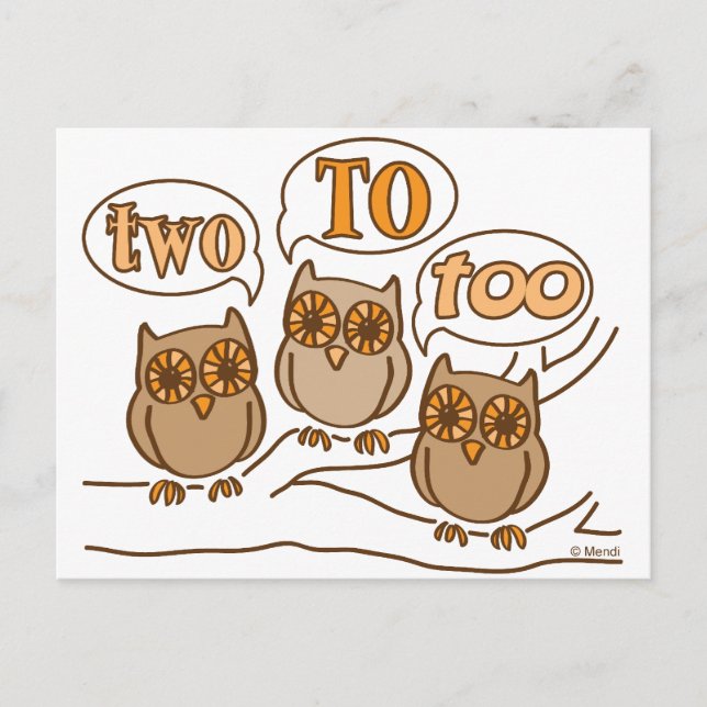 Two To Too Postcard (Front)