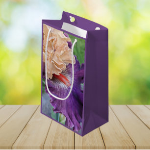Two-Tone Bearded Iris Bloom Floral Small Gift Bag