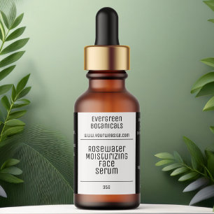 two tone black & white modern dropper bottle label