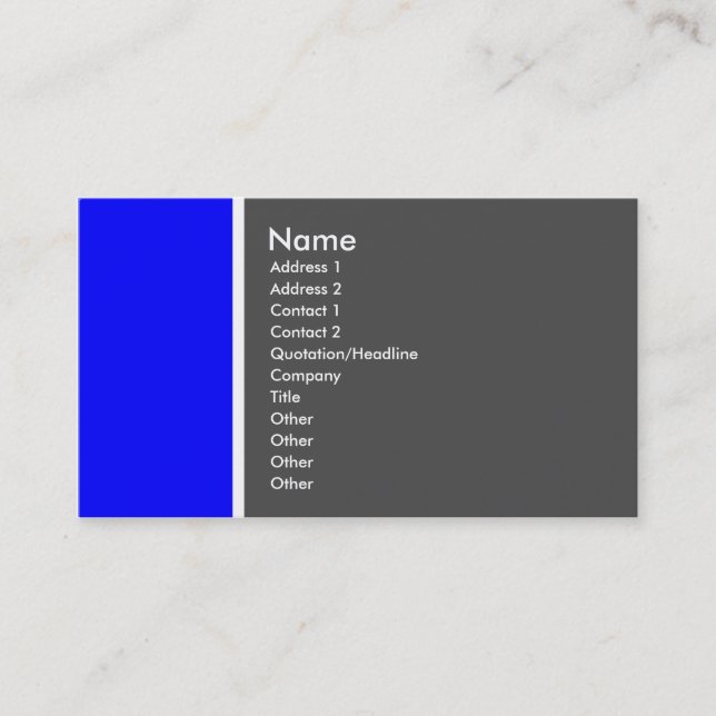 Two Tone (Blue and Grey) - Customised Business Card (Front)