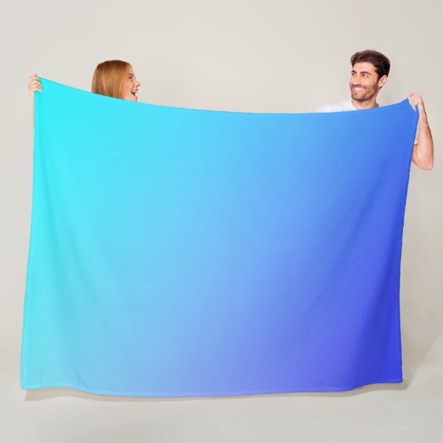 Two Tone Blue Colour Combination  Fleece Blanket (In Situ)