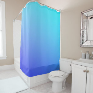 Two Tone Blue Colour Combination Shower Curtain