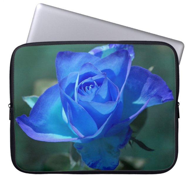 Two Tone Blue Rose Laptop Sleeve (Front)