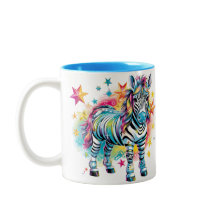Two Tone Blue & White Zebra Mug