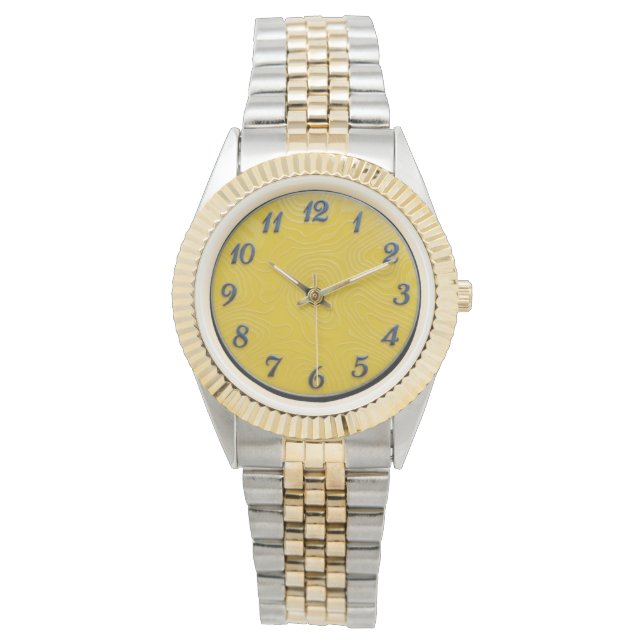 Two-Tone Bracelet Watch Lemon Dial (Front)