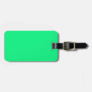 Two-Tone Brown & Bright Green Luggage Tag