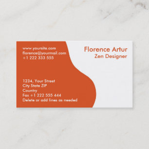 Two-tone Business Card - Orange and White