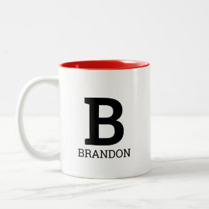 Two tone color coffee mug gift with name monogram