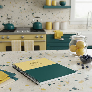 Two tone custom personalised recipe notebook