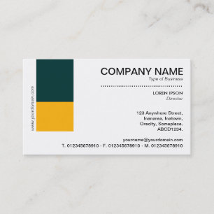 Two Tone Decor - Dark Green and Amber Business Card