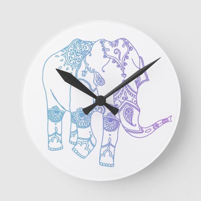 Two-Tone Embellished Elephant Clock (Front)