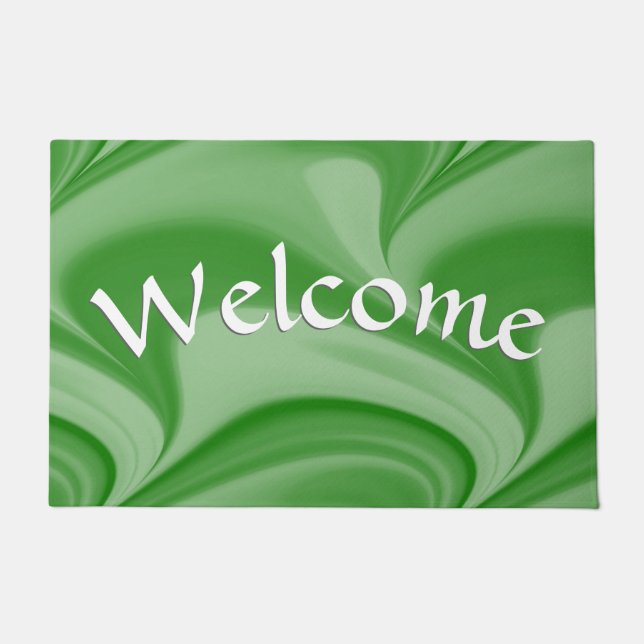 Two Tone Emerald Swirl Welcome Doormat (Front)
