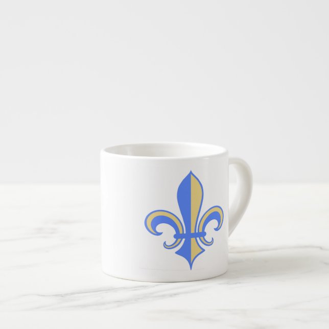 Two Tone Fleur-de-Lis Espresso Cup (Front Right)