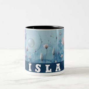 Two tone floral customisable mug