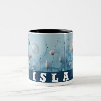 Two tone floral customisable mug