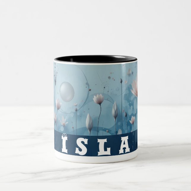 Two tone floral customisable mug (Center)