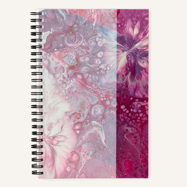 Two-tone Flower Design Sketchbook Notebook (Front)