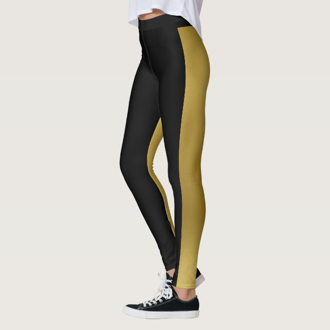 Two Tone Gold & Black Leggings (Left)
