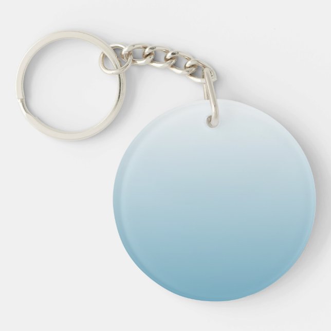 Two-tone gradient ombre angel blue key ring (Front)