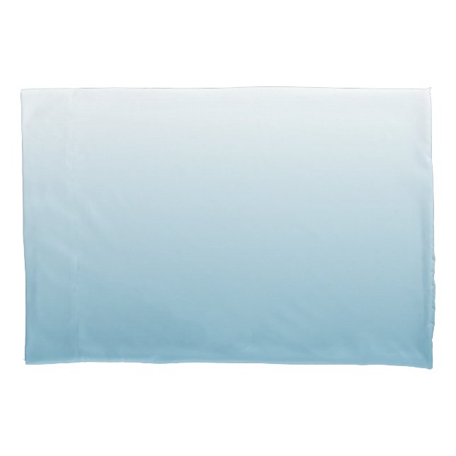 Two-tone gradient ombre angel blue pillowcase (Front)