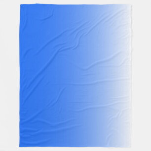 Two-tone gradient ombre electric blue fleece blanket