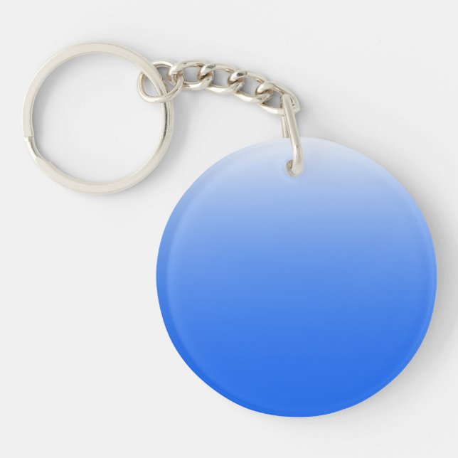 Two-tone gradient ombre electric blue key ring (Front)