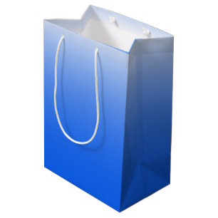 Two-tone gradient ombre electric blue medium gift bag