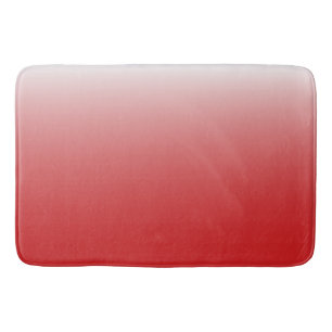 Two-tone gradient ombre fiery red bath mat
