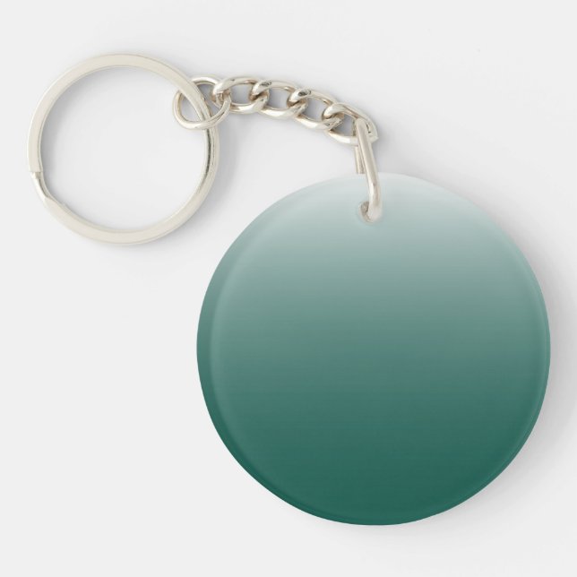 Two-tone gradient ombre green key ring (Front)