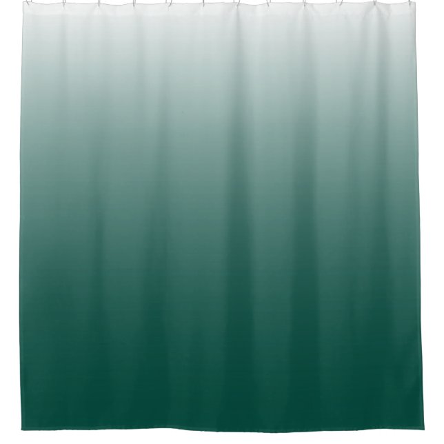 Two-tone gradient ombre green shower curtain (Front)