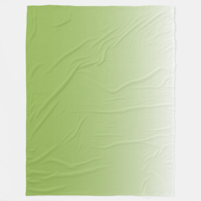 Two-tone gradient ombre greenery green fleece blanket (Front)