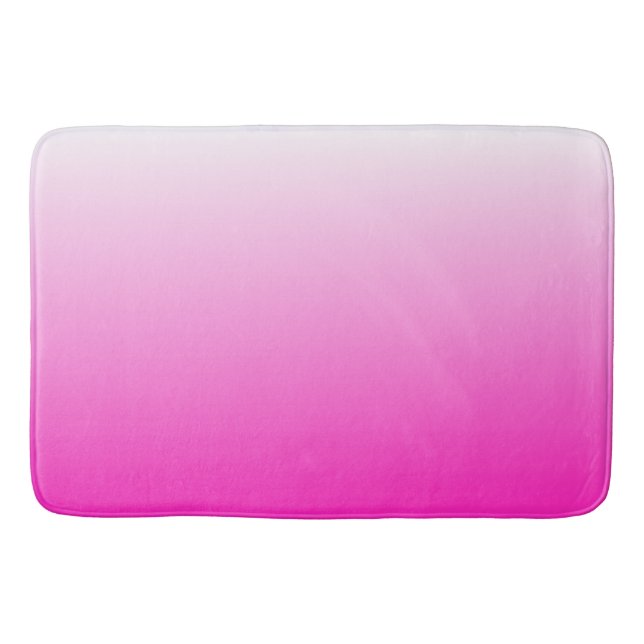 Two-tone gradient ombre hot pink bath mat (Front)