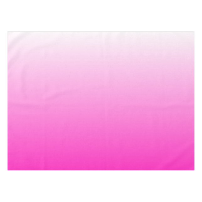 Two-tone gradient ombre hot pink tablecloth (Front (Horizontal))
