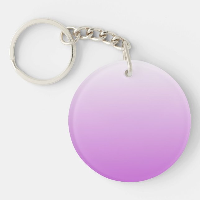 Two-tone gradient ombre lilac purple key ring (Front)
