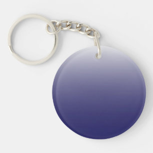 Two-tone gradient ombre navy blue key ring