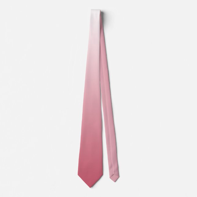 Two-tone gradient ombre salmon pink tie (Front)
