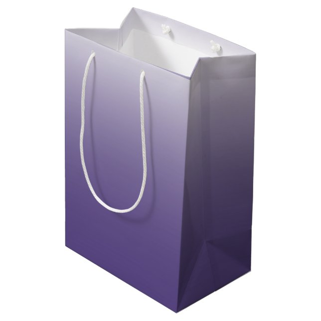 Two-tone gradient ombre Ultra Violet Medium Gift Bag (Back Angled)
