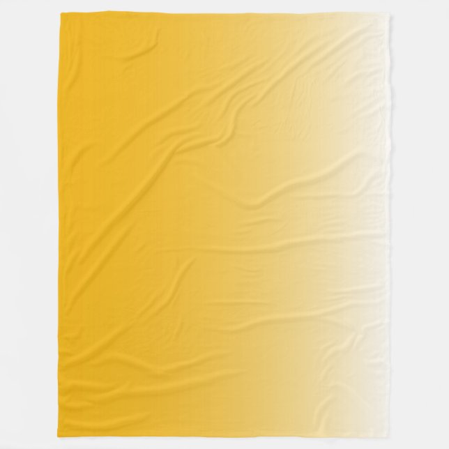 Two-tone gradient ombre yellow fleece blanket (Front)