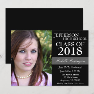 Two-Tone Graduation Invitations (Black)
