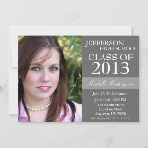 Two-Tone Graduation Invitations (Dark Grey)